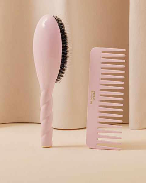 The Large Detangling Comb in Acetate Pink - Image 2