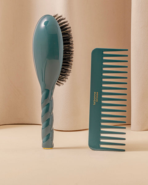 The Large Detangling Comb in Acetate Blue - Image 2