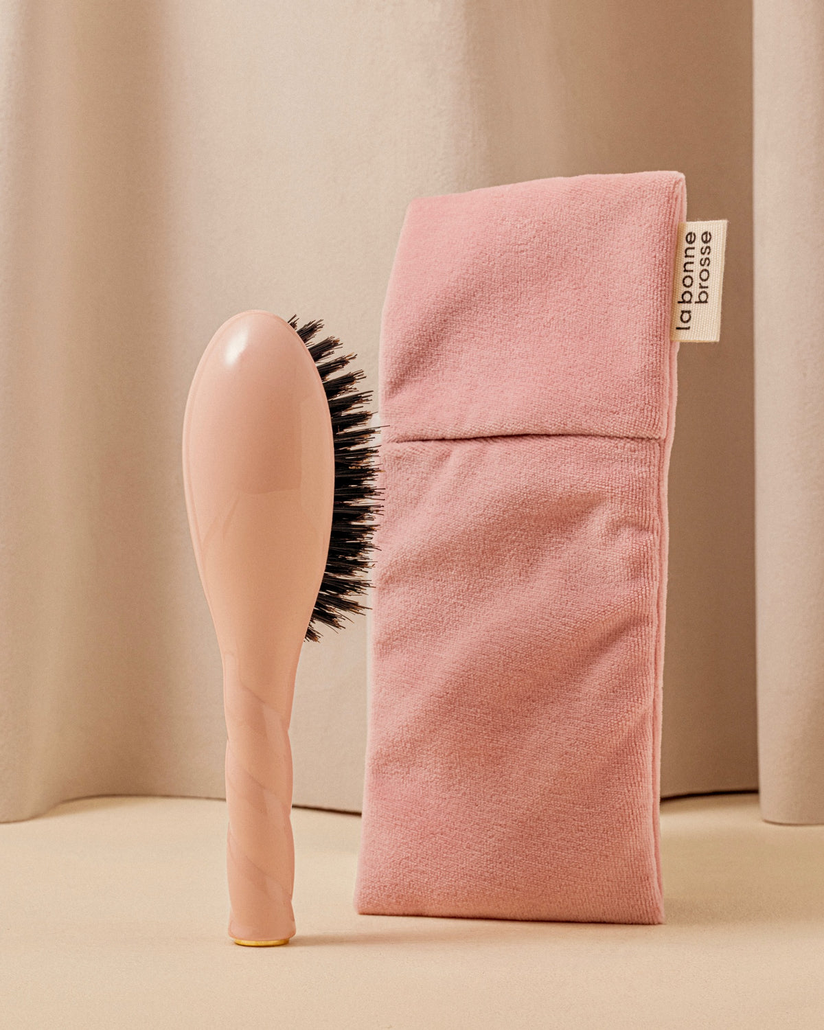Duo: The Small Hairbrush and its Powder Pink Pouch