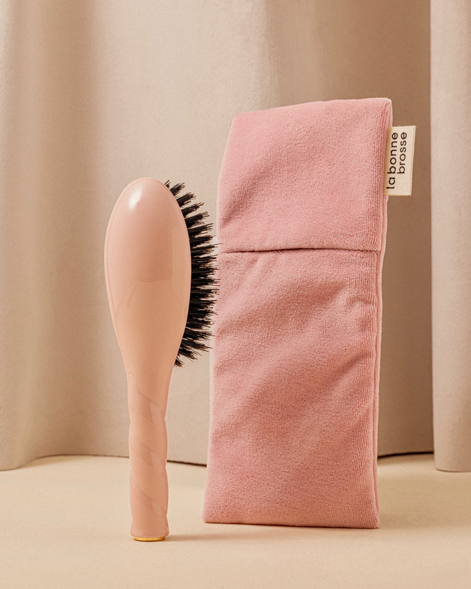 Duo: The Small Hairbrush and its Powder Pink Pouch