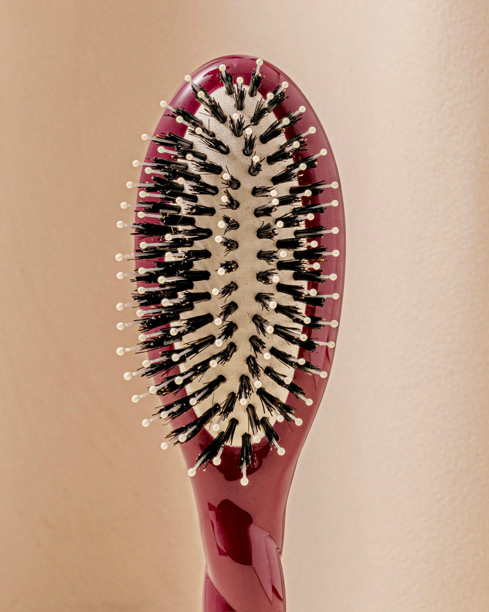 Duo: Small Brush and Cherry Red Pouch