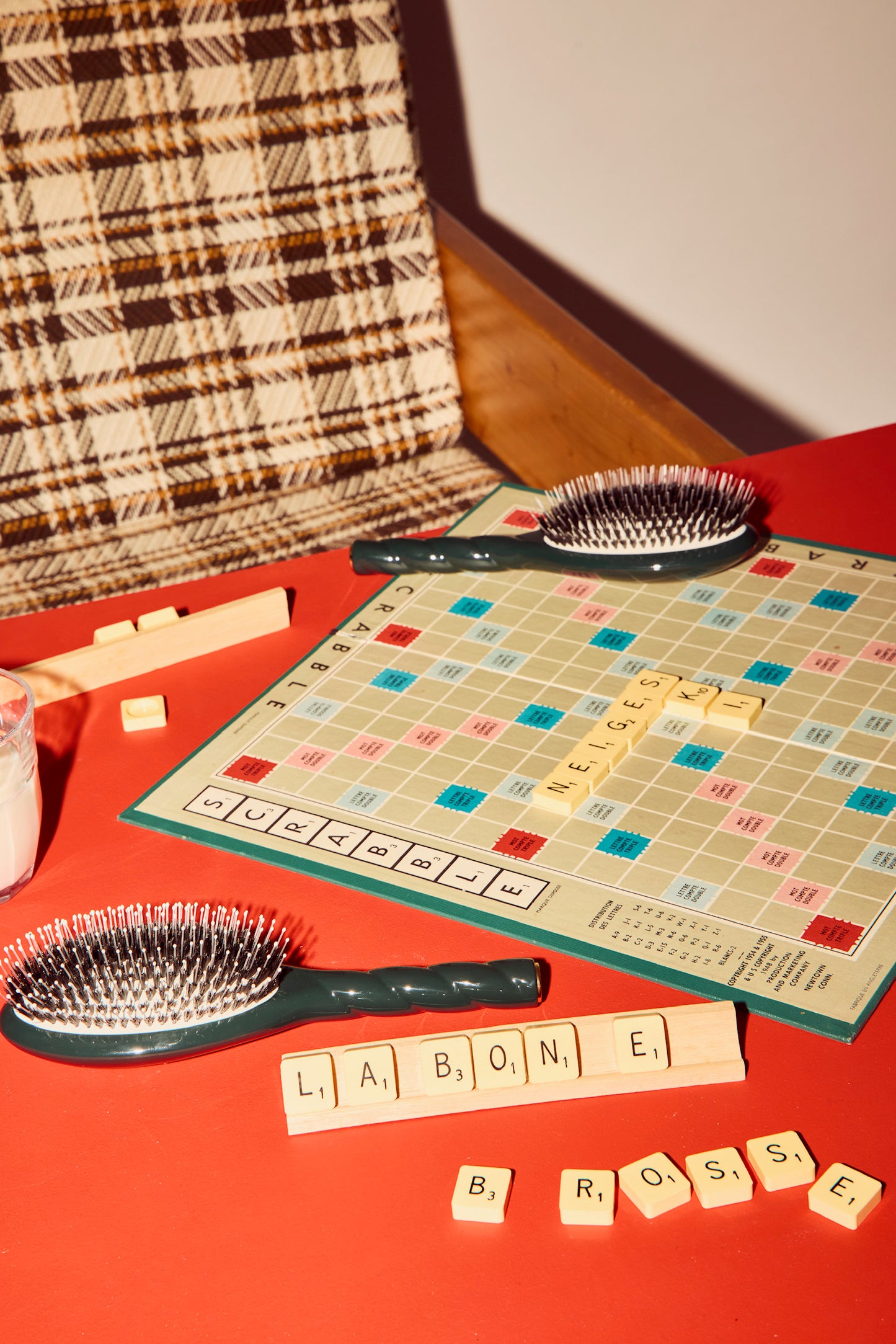 Trio : La Bonne Brosse, son Peigne et sa Pochette Vert Emeraude