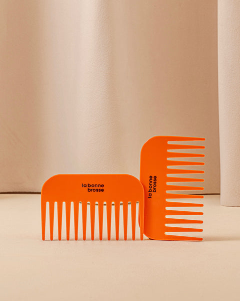 Édition Limitée Le Petit Peigne Large Démêlant en Acétate Orange Seventies - Image 1