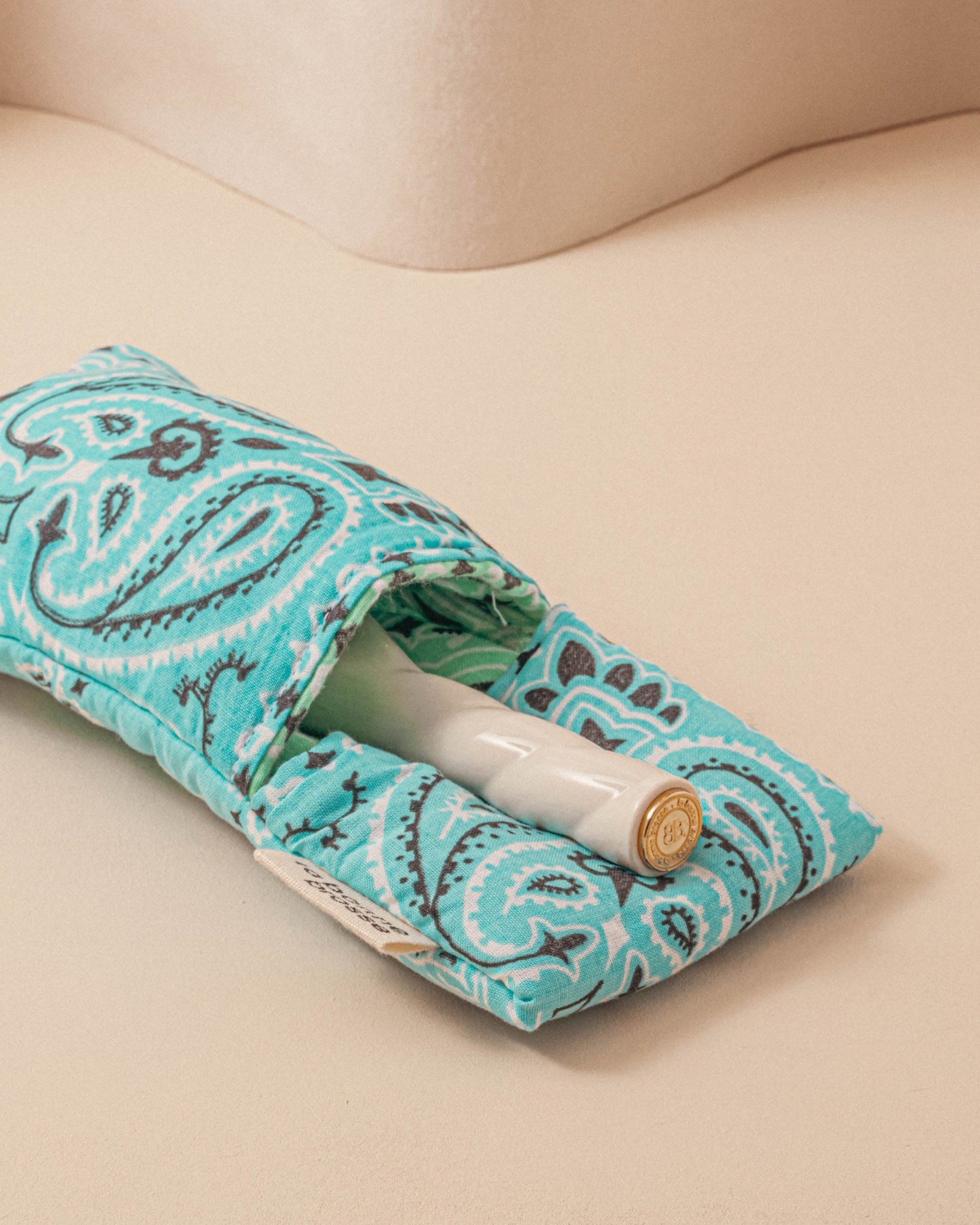 Call It By Your Name x La Bonne Brosse Turquoise Blue Small Brush Pouch