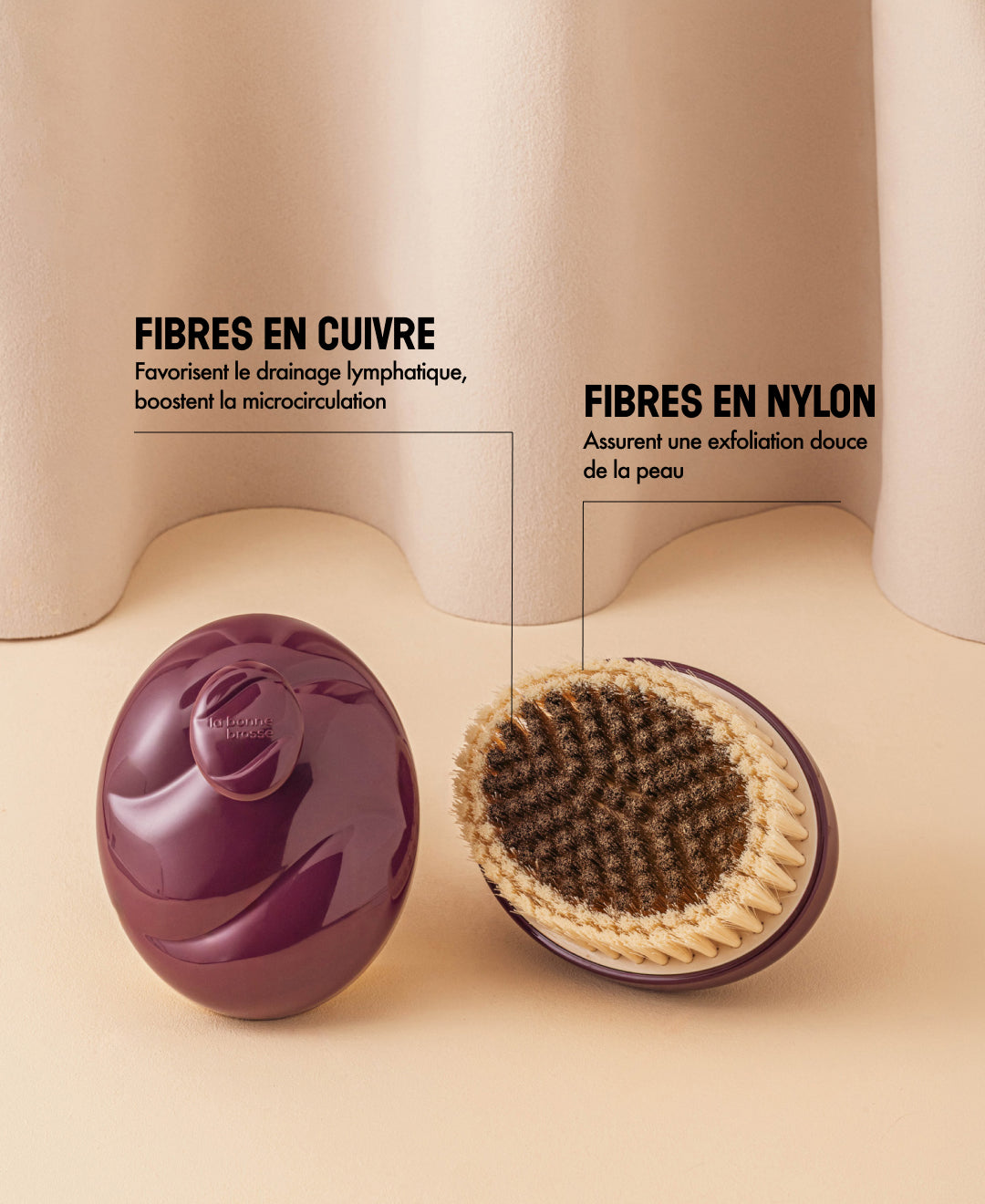 N.01 La Brosse Corps Peaux Sensibles Aubergine