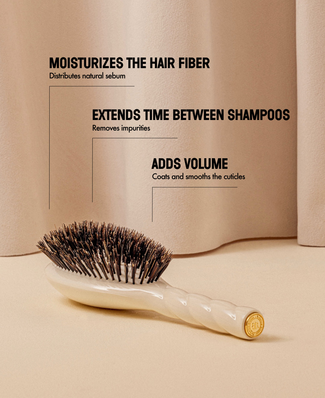 ボンポワン　la bonne brosse ヘアブラシ　ホワイト Creamy White Universal Hair Care Brush I La Bonne Brosse