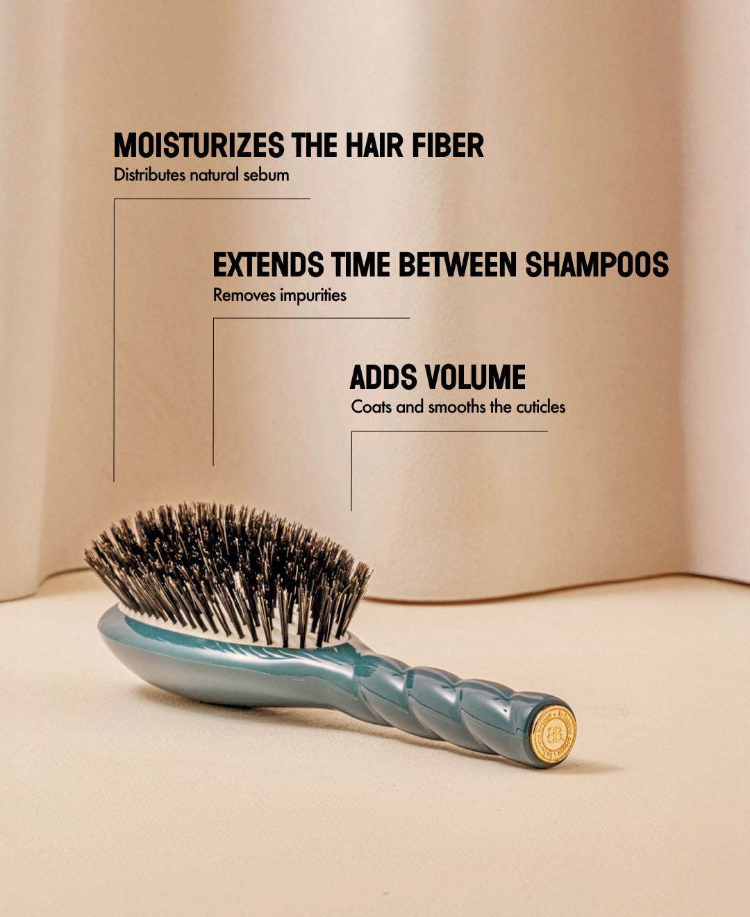 Blue Universal 100% Boar Bristle Brush | La Bonne Brosse