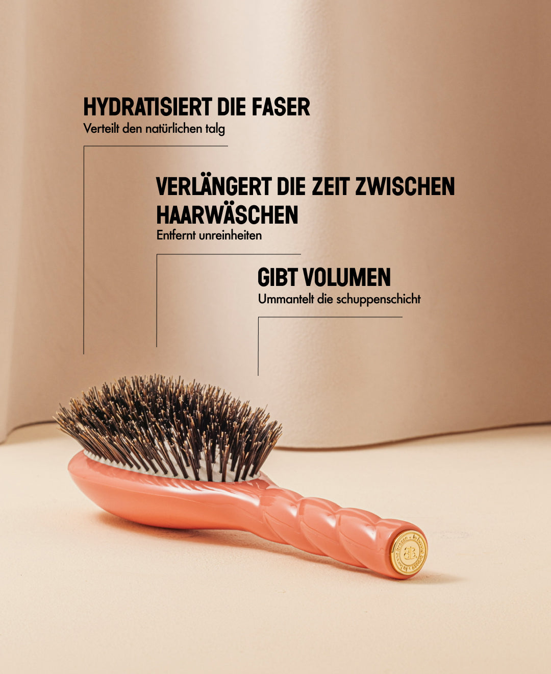 N.01 The Shine & Care HairBrush The Universal Coral