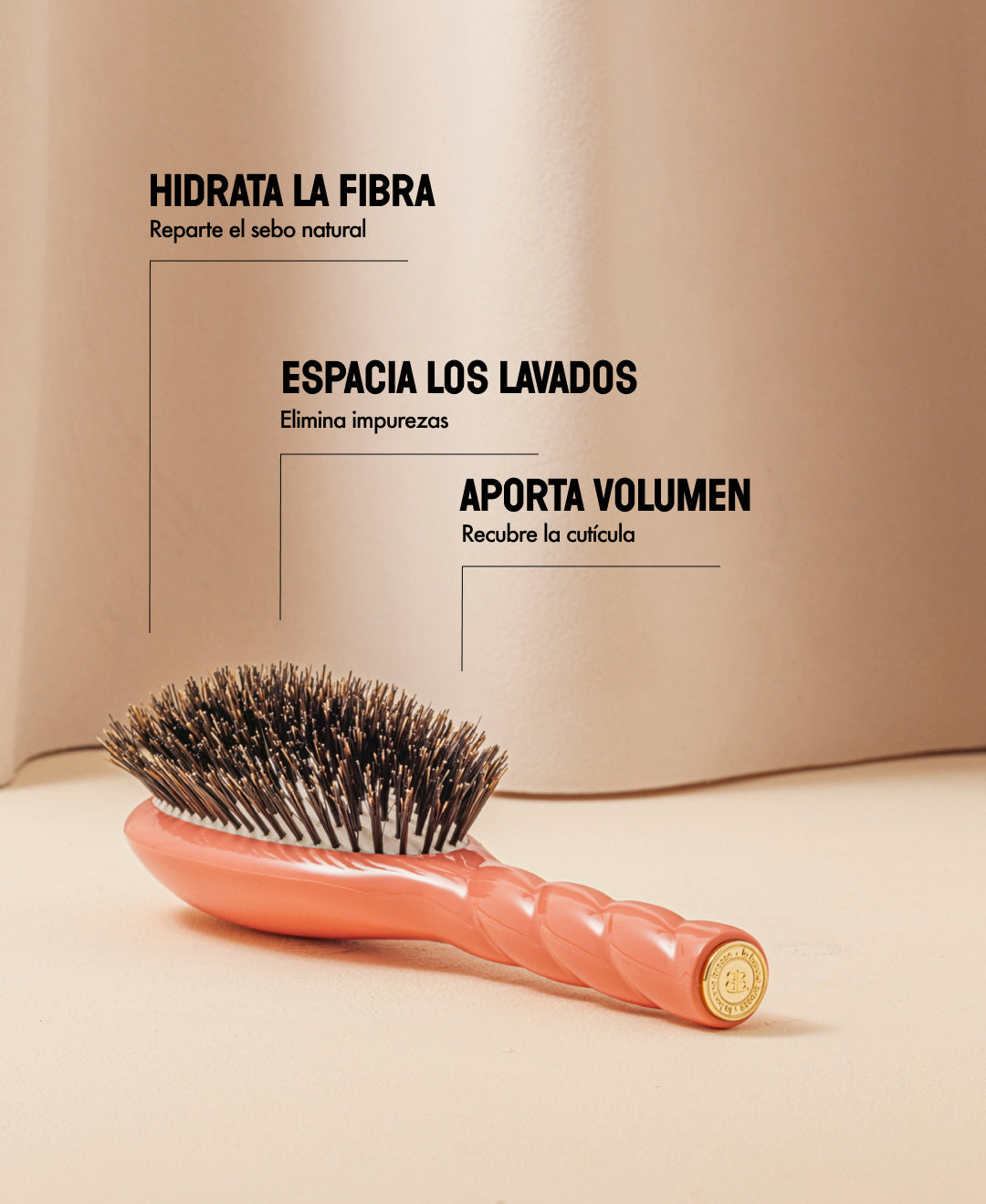 N.01 The Shine & Care HairBrush The Universal Coral