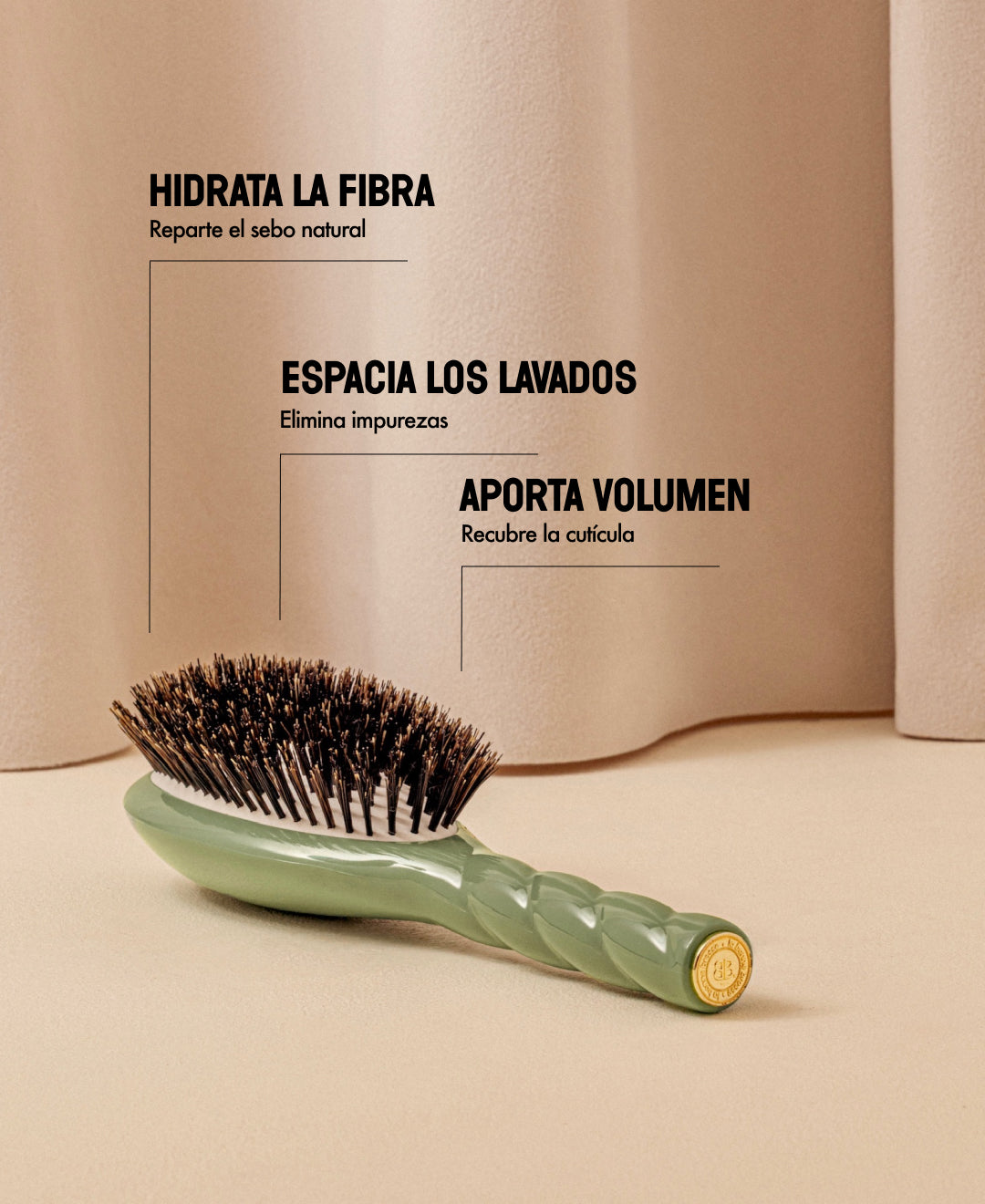 N.01 The Shine & Care HairBrush The Universal Almond Green