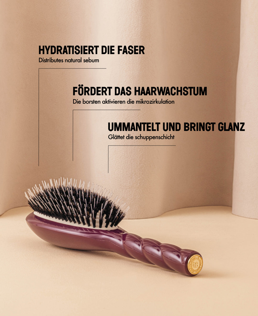 Limitierte Edition Aubergine – N.02 Unverzichtbare Entwirrung und Pflege Bürste