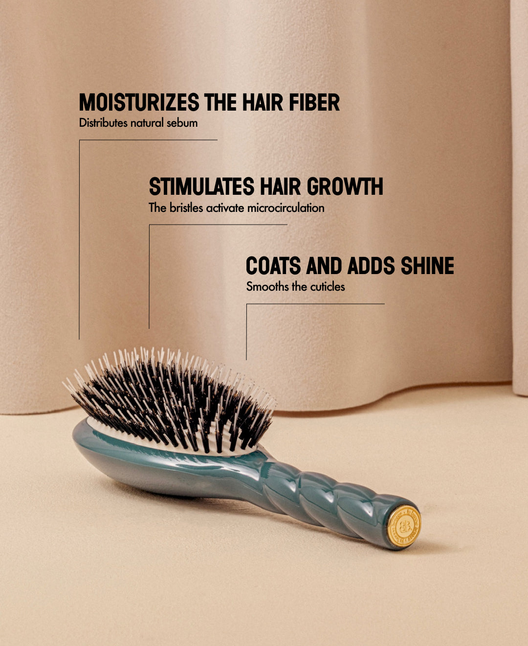 Blue Essential Boar Bristle & Nylon Bristle Hairbrush | La Bonne