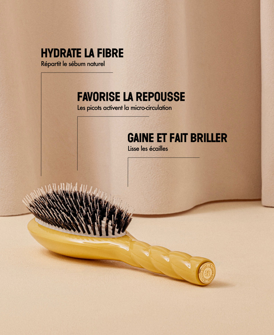 N.02 La Brosse Démêlante & Soin l'Indispensable Jaune Safran
