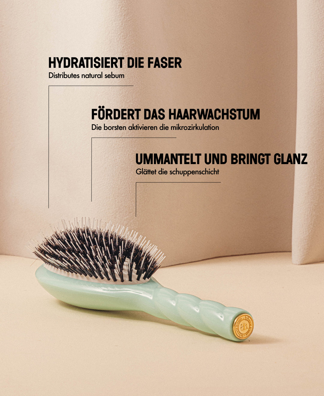 N.02 Unverzichtbare Entwirrung und Pflege Bürste Lagunenblau