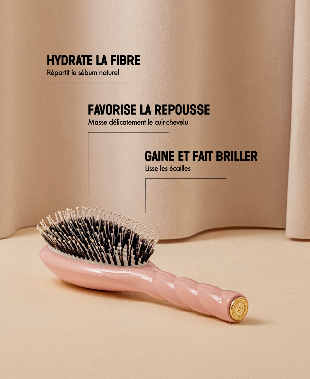 N.03 La Brosse Cuir Chevelu Sensible l'Indispensable Douceur Rose Poudré