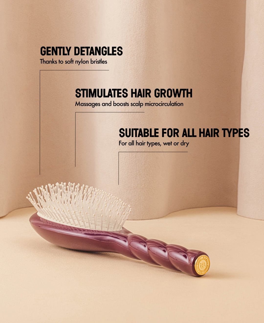 Limited Edition Aubergine N.04 The Massaging Detangling HairBrush The Miracle