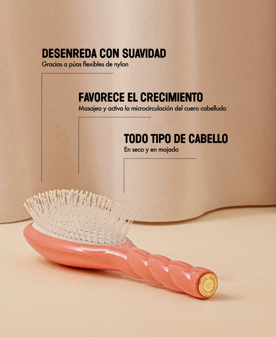 N.04 El Cepillo Desenredante y Masajeador La Miracle Coral
