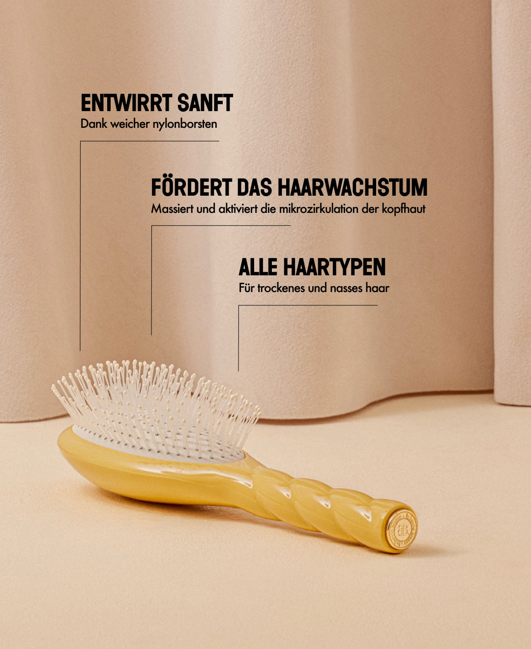 N.04 El Cepillo Desenredante y Masajeador La Miracle Amarillo Azafrán
