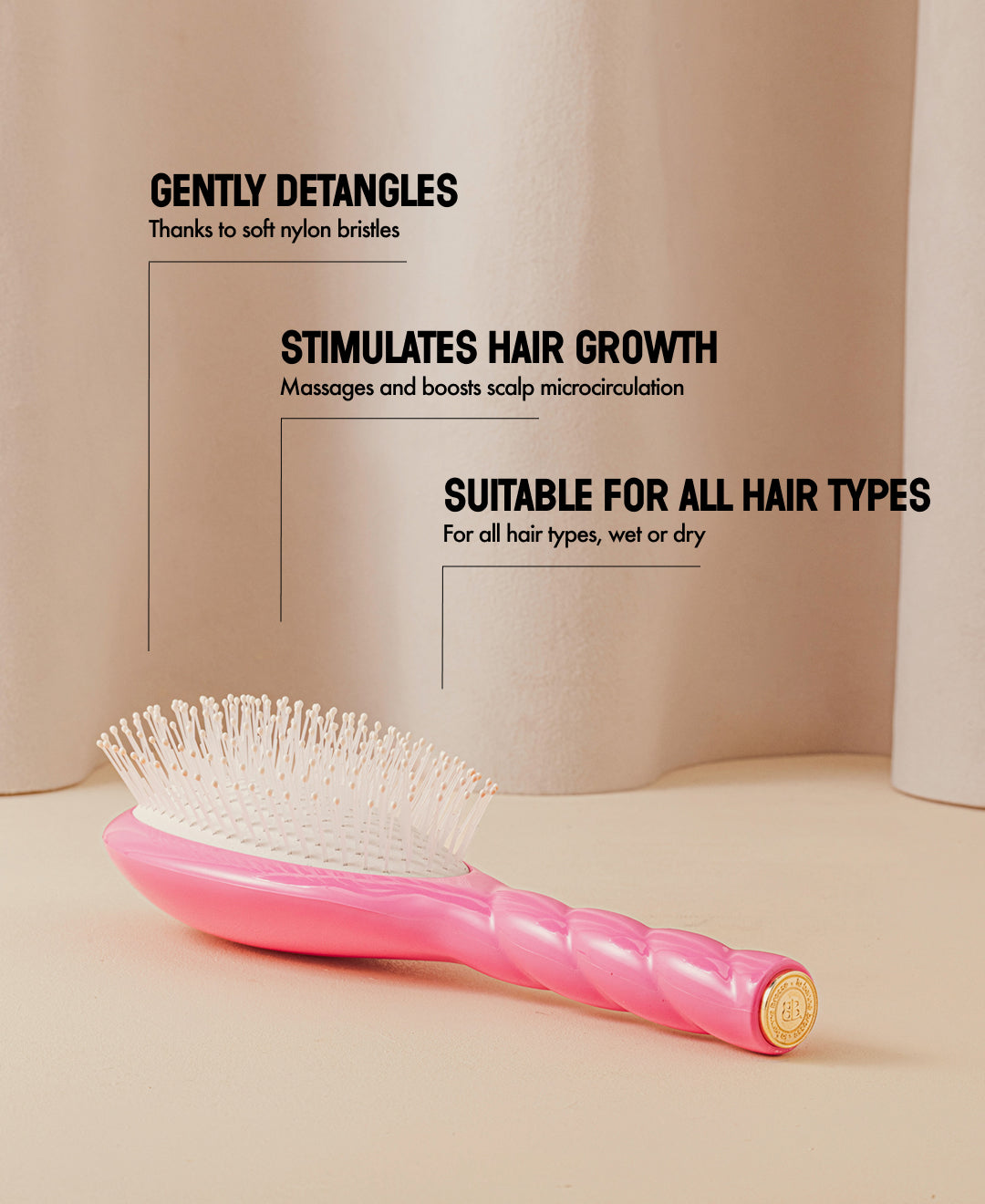Limited Edition October Pink N.04 The Massaging Detangling Hairbrush The Miracle