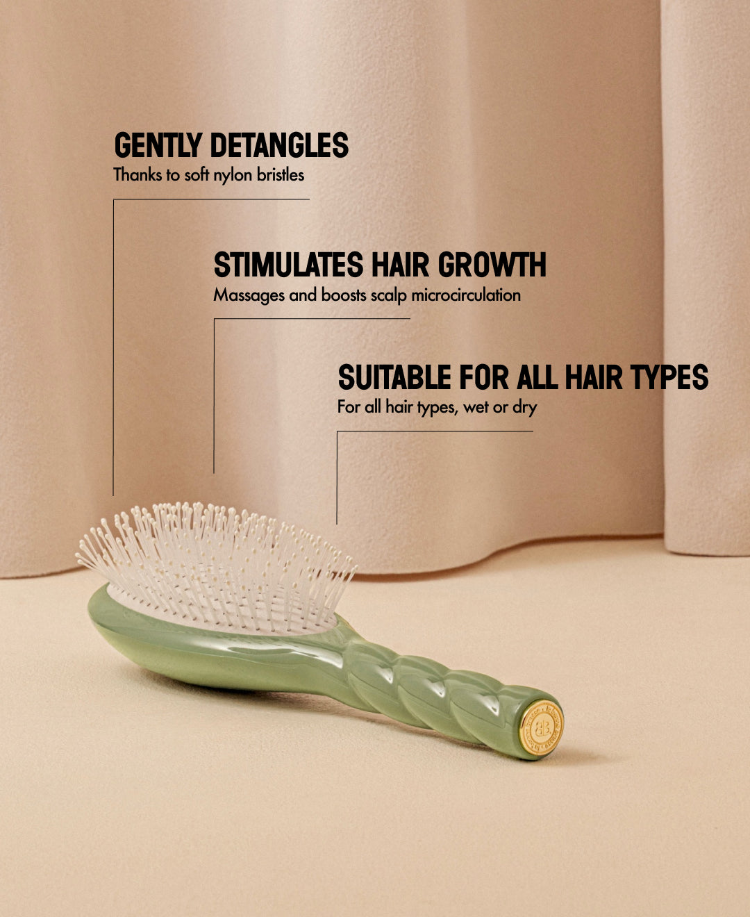 N.04 La Brosse Démêlante & Massante La Miracle Vert Amande