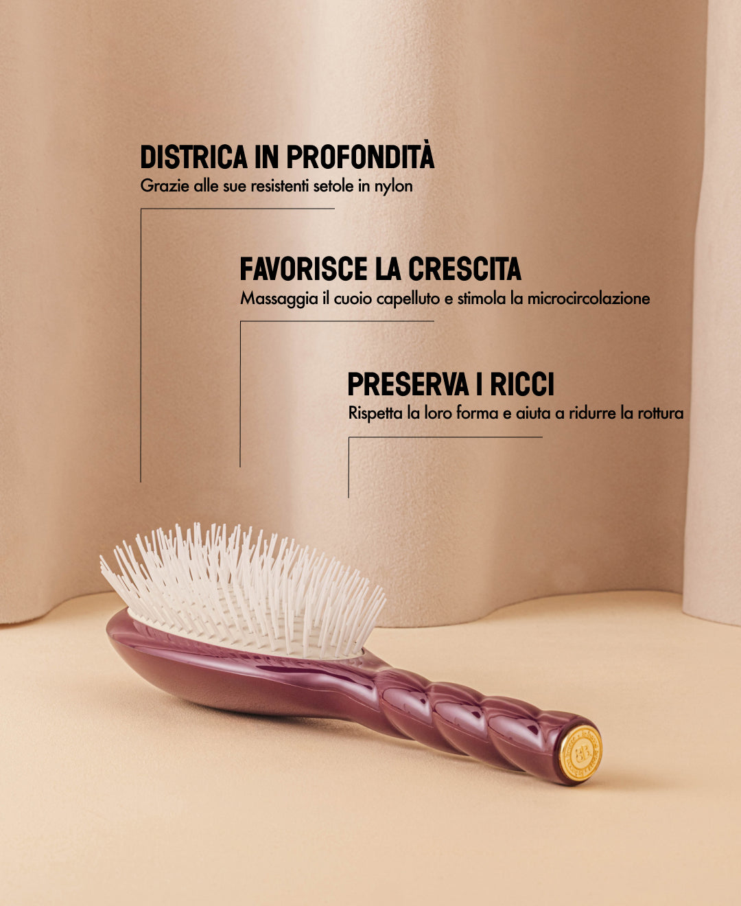 Edizione limitata color melanzana N.07 L'Intenso Districante e Stimolante Spazzola