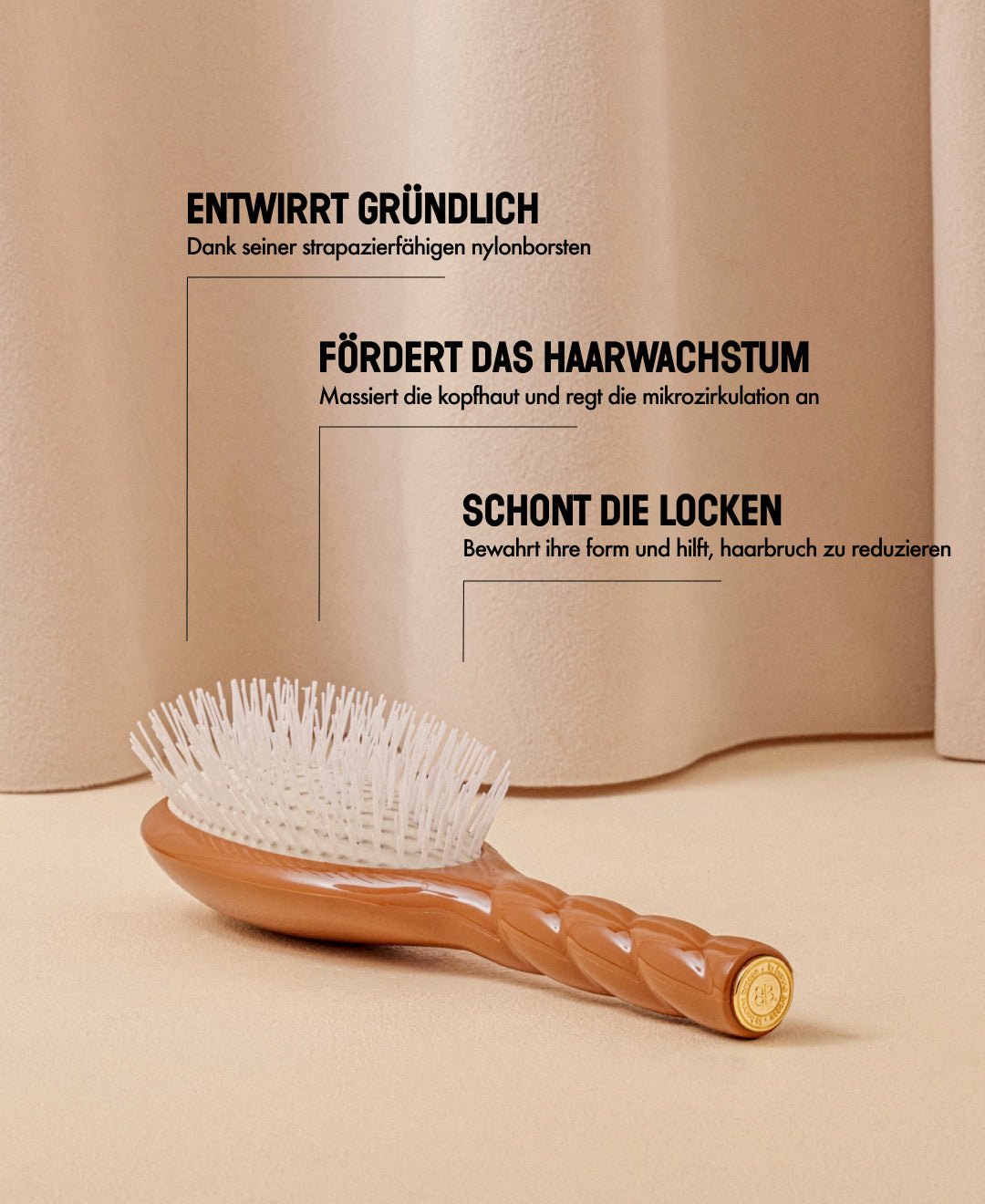 N.07 Die Intense Entwirrend und Stimulierend Bürste Terrakotta