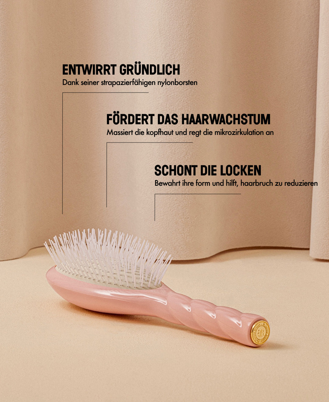 N.07 Die Intense Entwirrend und Stimulierend Bürste Puderrosa
