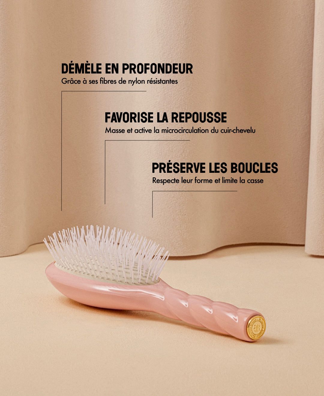N.07 La Brosse Démêlante & Stimulante L'Intense Rose Poudré