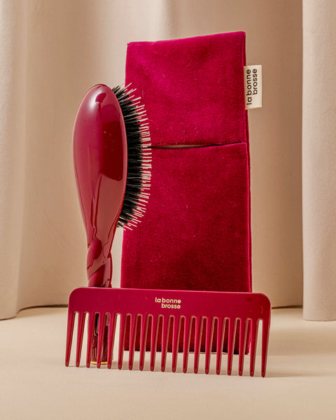 ‘Large Hair Brush’ Pouch Cherry Red - Image 2