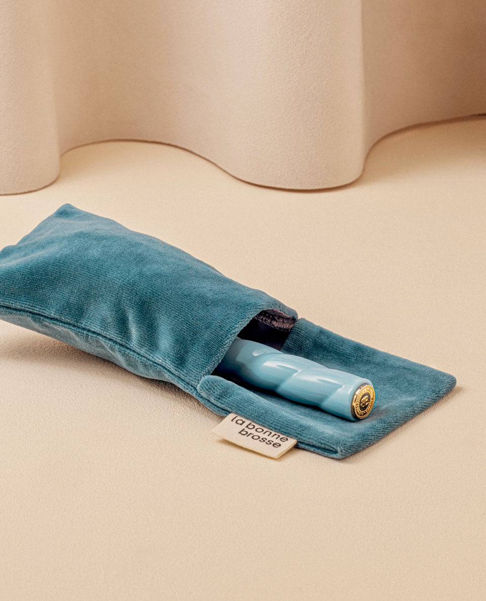 ‘Small Hair Brush’ Pouch Light Blue