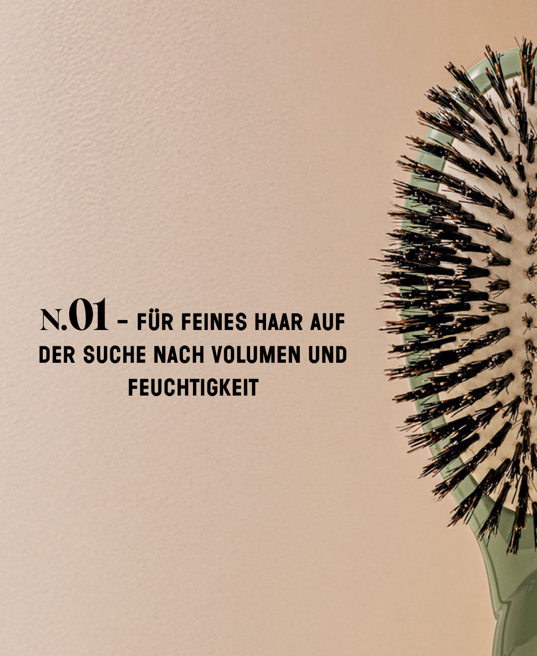 N.01 The Shine & Care HairBrush The Universal Almond Green