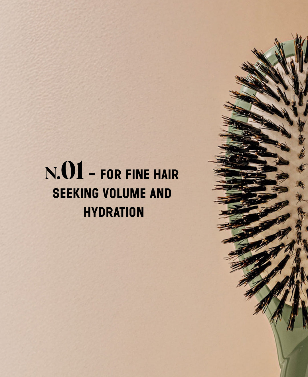 N.01 The Shine & Care HairBrush The Universal Almond Green