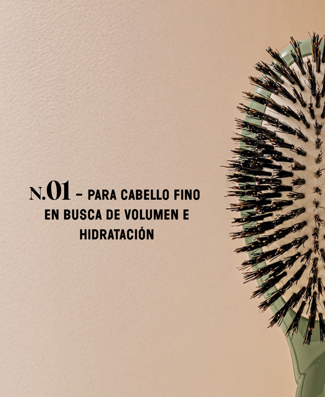 N.01 The Shine & Care HairBrush The Universal Almond Green