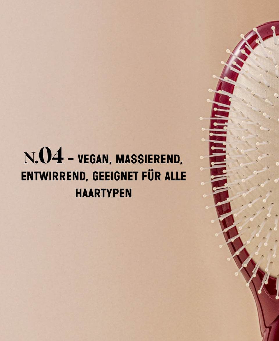 N.04 Die Wunderbare: Entwirrend & Vegan Bürste Kirschrot