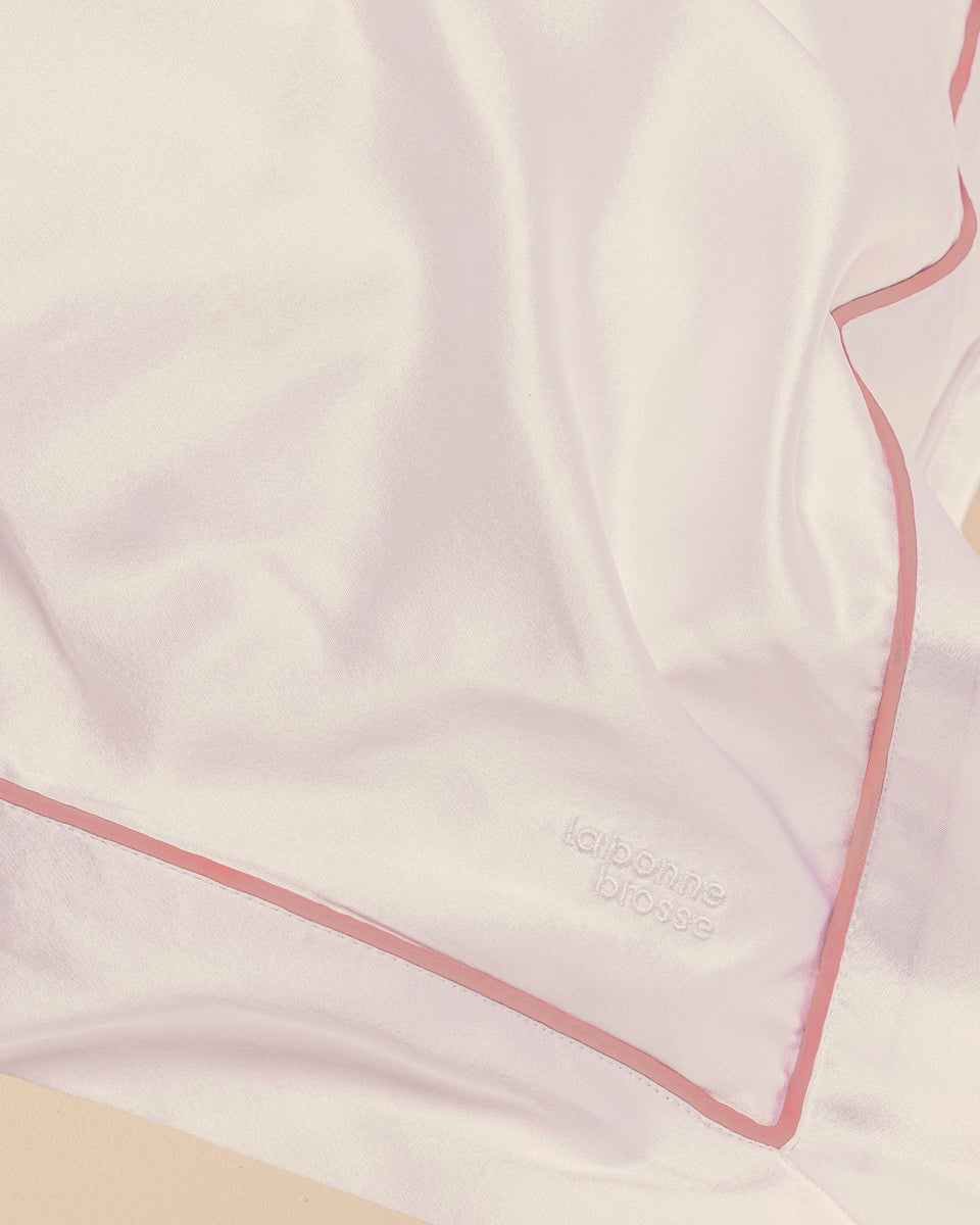La Taie d'Oreiller en Soie Rose Poudré