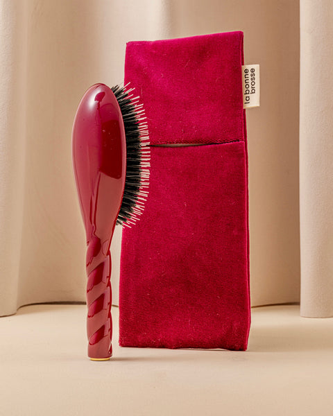 ‘Large Hair Brush’ Pouch Cherry Red - Image 1