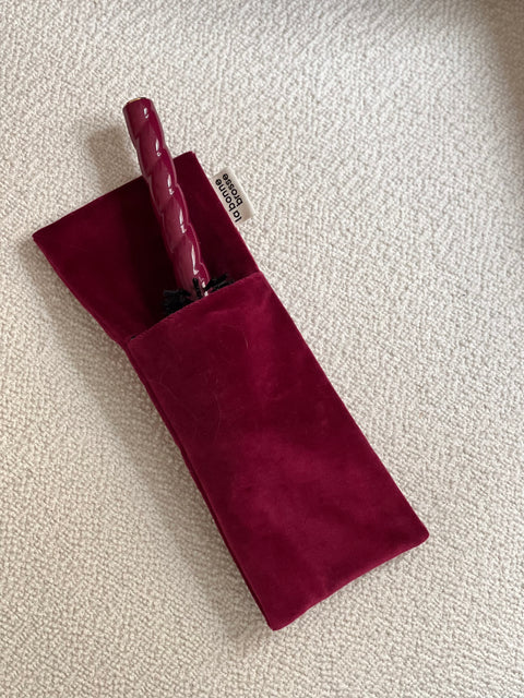 'N.05 Hair Brush’ Round Pouch Cherry Red - Image 3