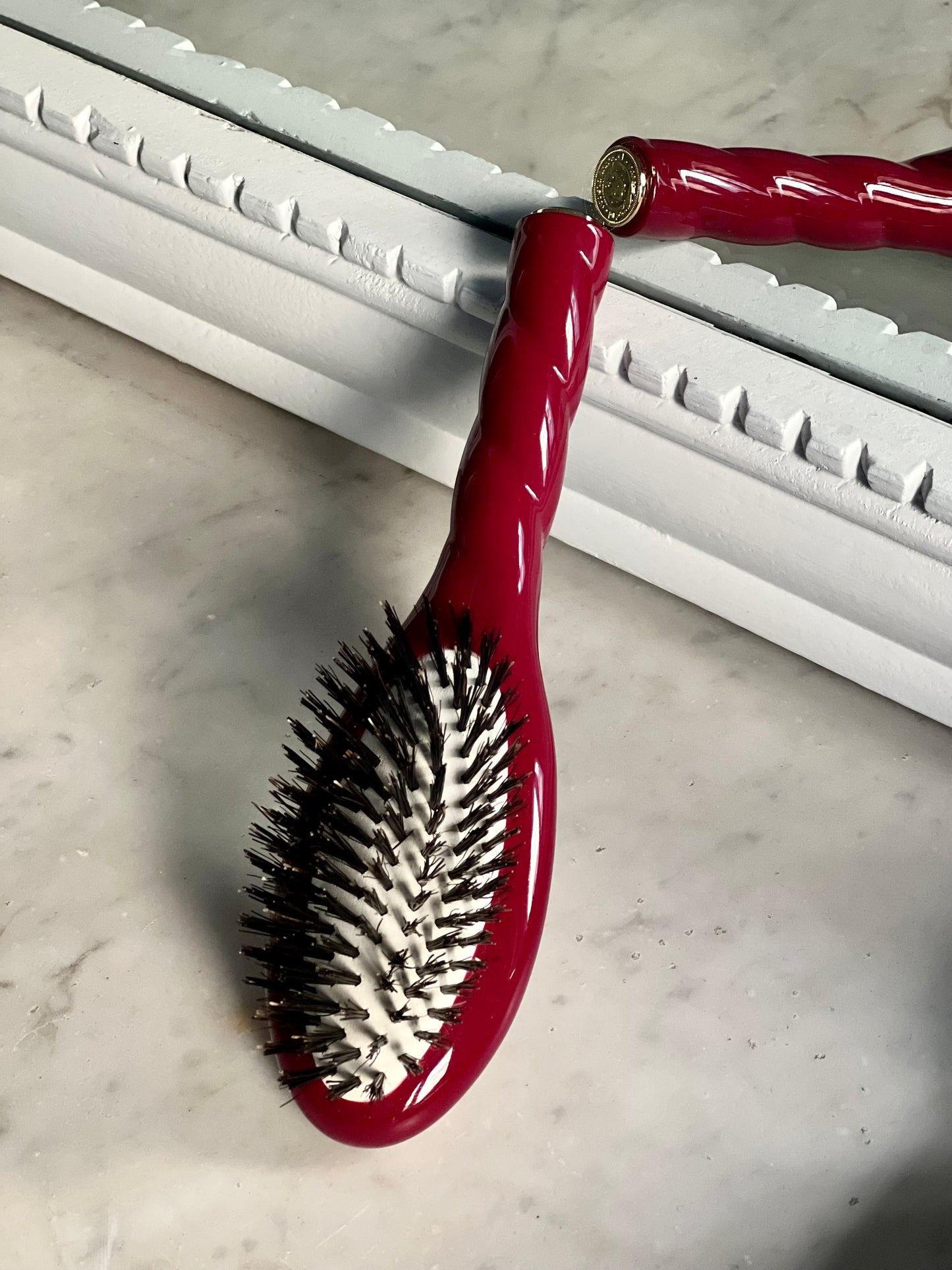 N.01 The Small Shine & Care Hair Brush THE UNIVERSAL Cherry Red