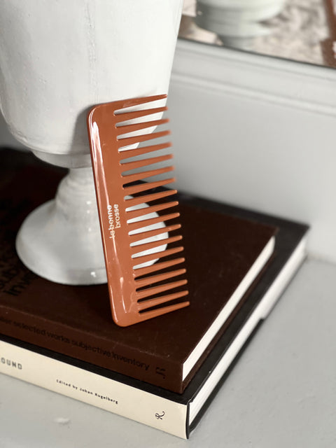 The Large Detangling Comb in Acetate Terracotta  - Image 1