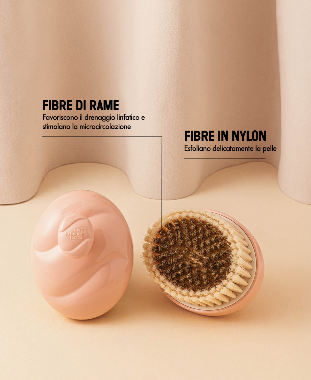 Talm x La Bonne Brosse N.01 La Spazzola Corpo per Pelli Sensibili Rosa Cipria