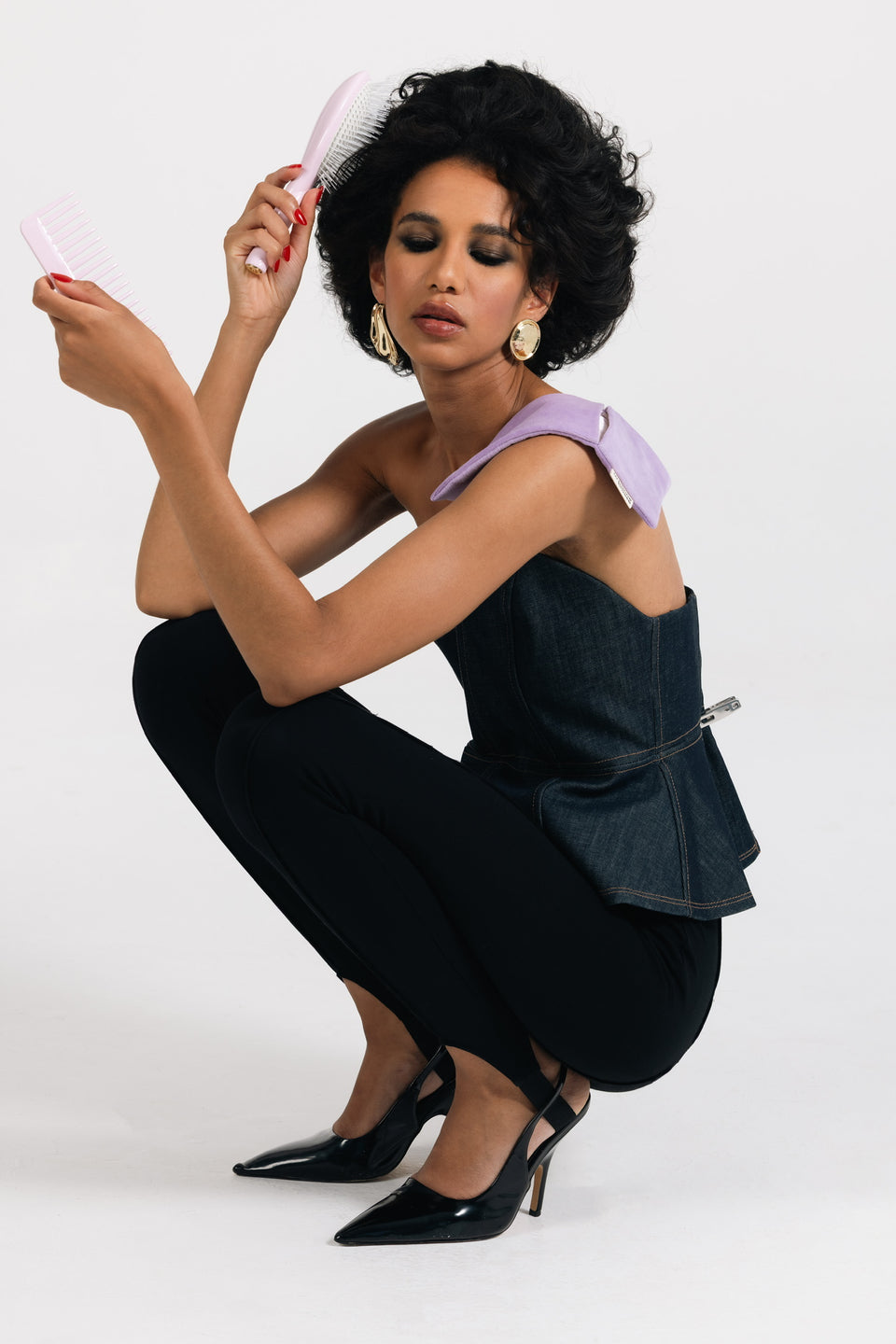 Trio : La Bonne Brosse, son Peigne et sa Pochette Rose Lilas