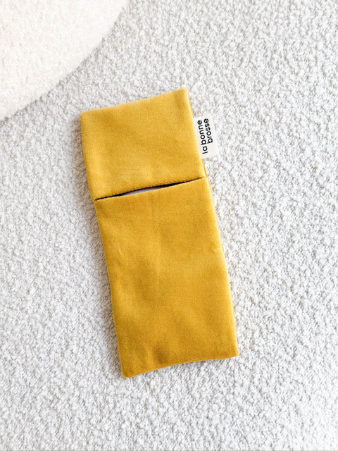 Small Hair Brush Pouch Saffron Yellow  - Image 1
