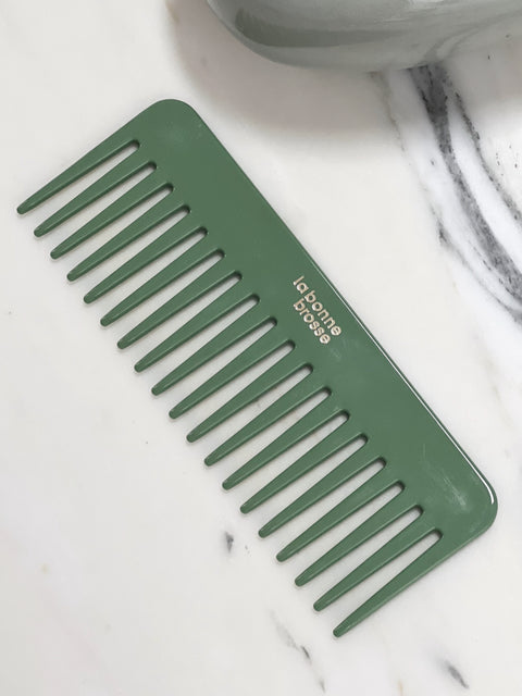 The Large Detangling Comb in Acetate Almond Green - Image 1