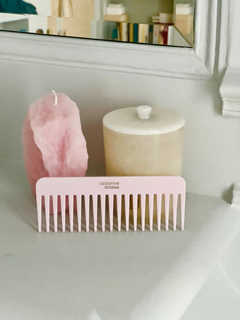 The Large Detangling Comb in Acetate Pink - Image 1