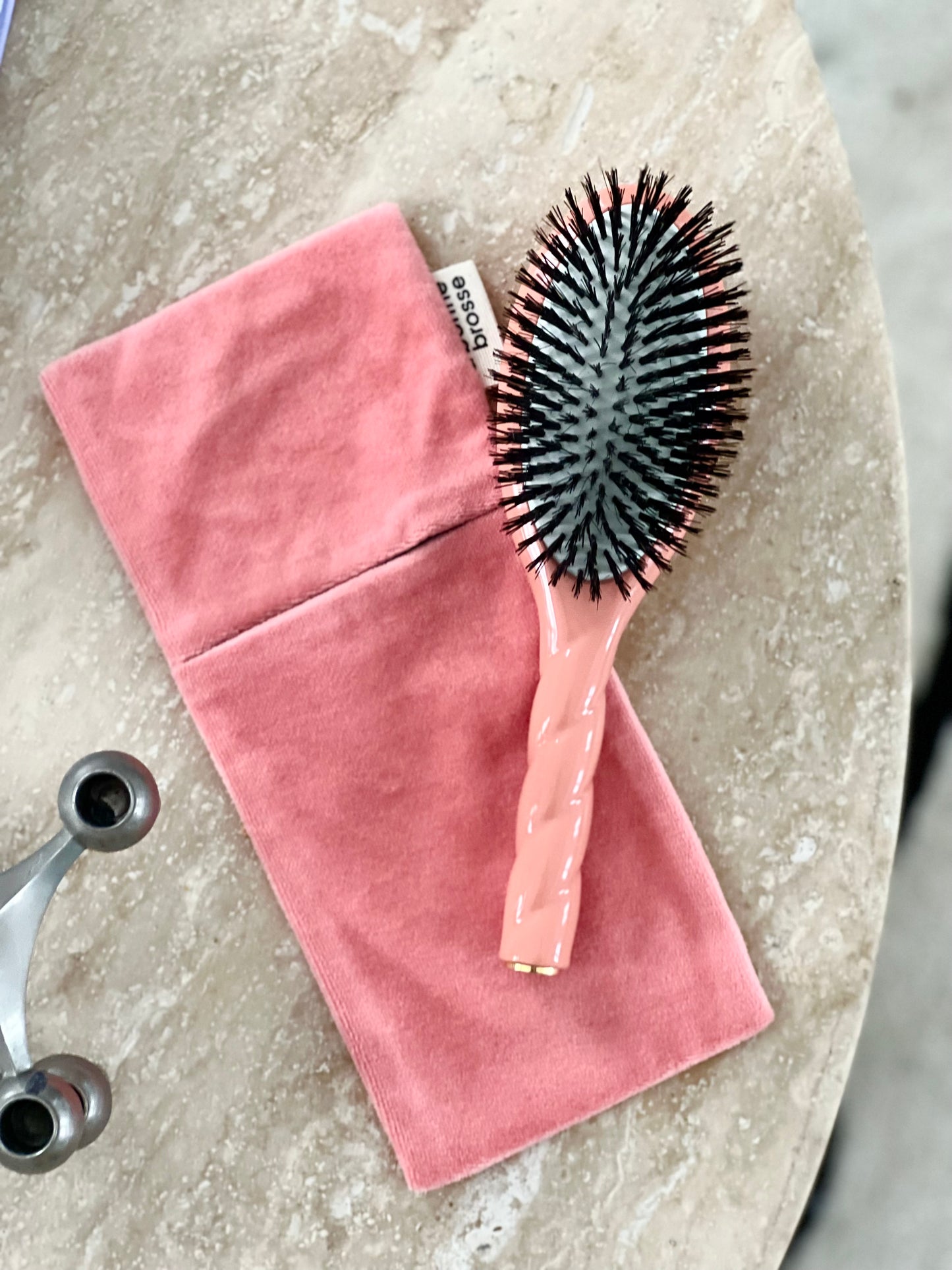 ‘Large Hair Brush’ Pouch Coral