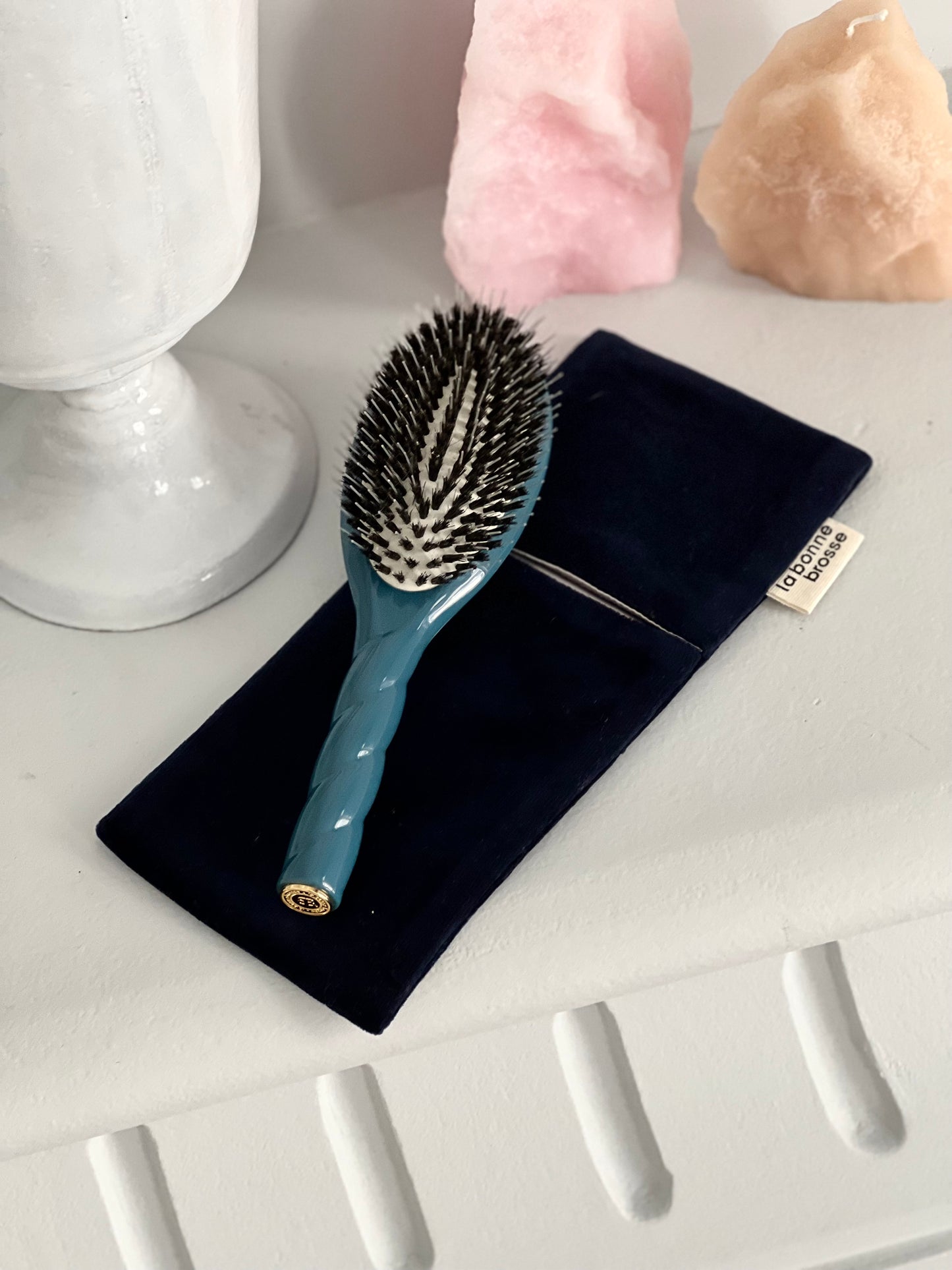 ‘Large Hair Brush’ Pouch Blue