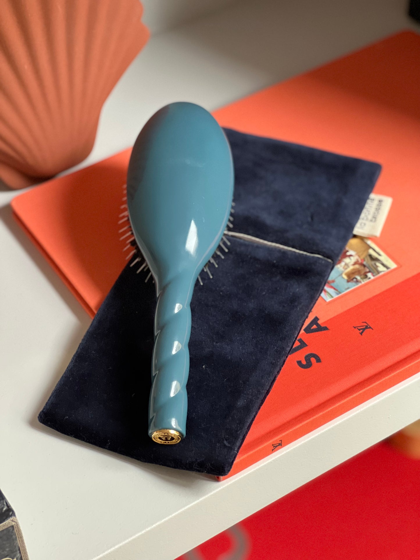 ‘Large Hair Brush’ Pouch Blue