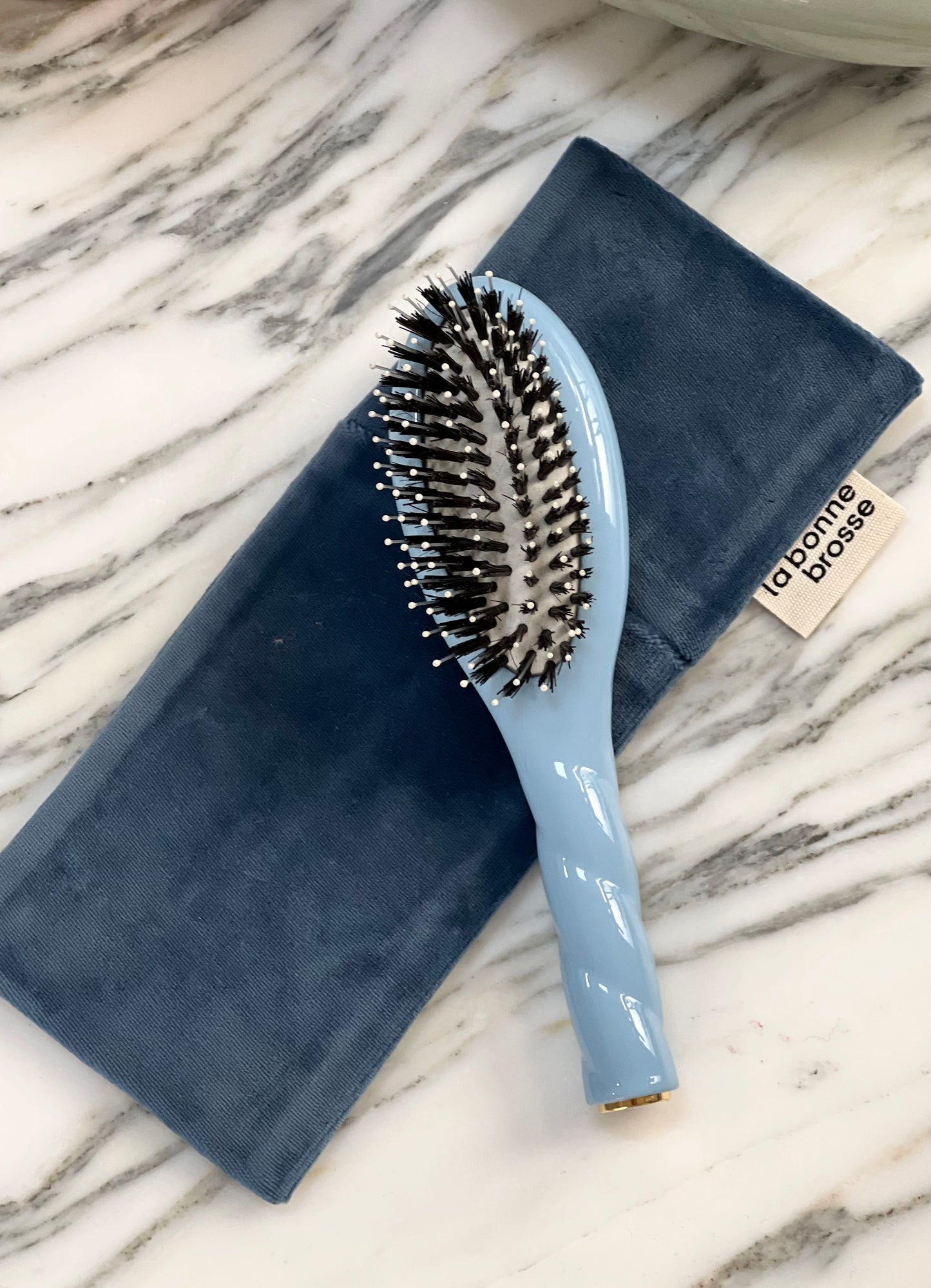 ‘Small Hair Brush’ Pouch Light Blue