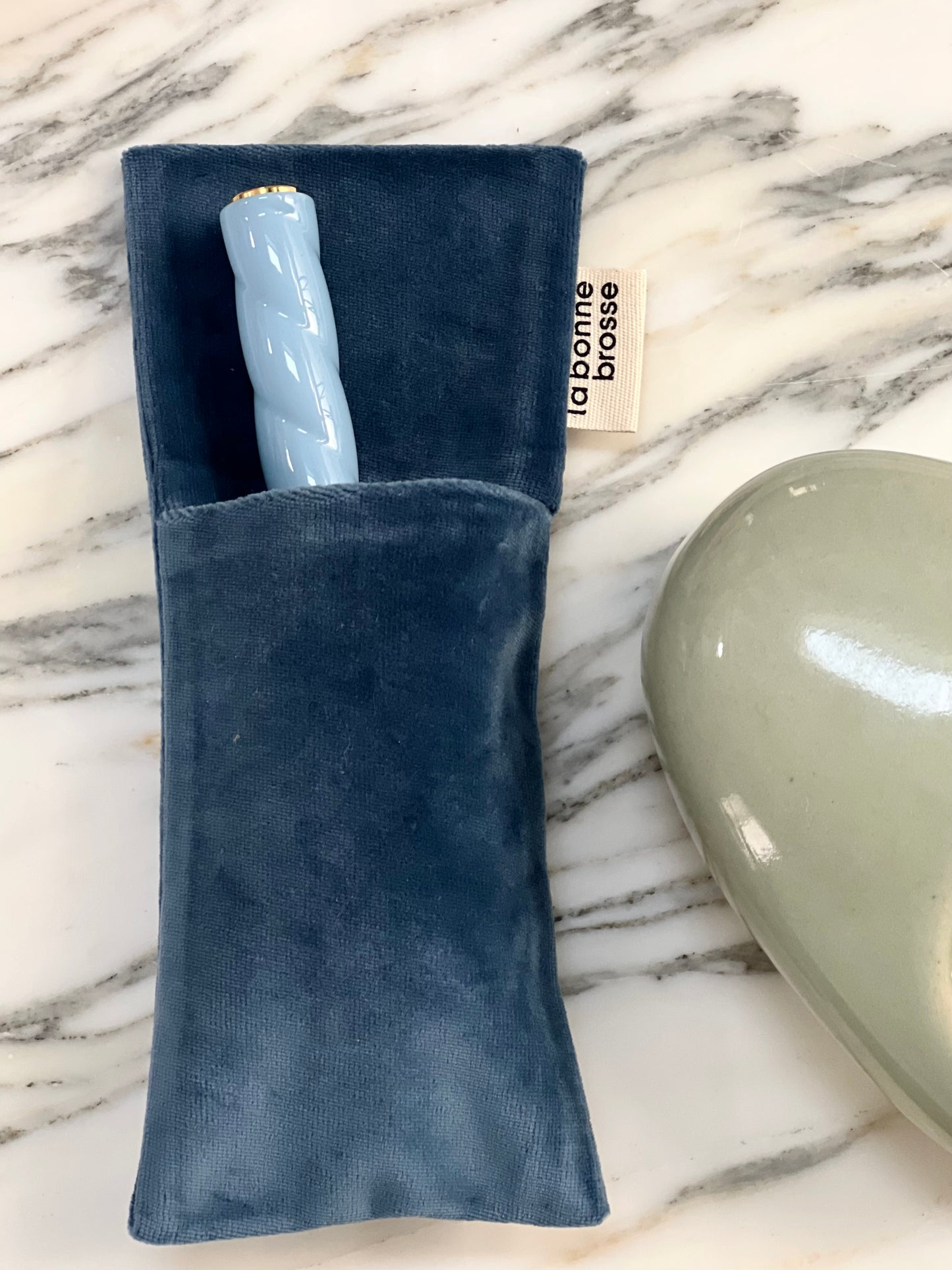 ‘Small Hair Brush’ Pouch Light Blue